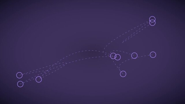 Abstract digital network connection nodes and data flow lines animation 4k