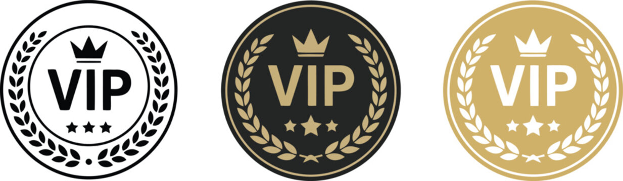 Vip luxury membership badge collection vector illustration.