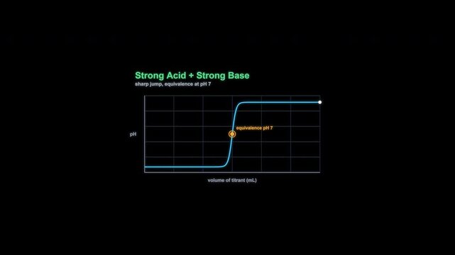 Strong Acid + Strong Base Titration Curve Animation Labeled Alpha Channel 4K