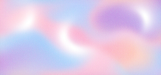 Holographic gradient background with grainy texture, pastel pink and blue iridescent blur, soft dreamy aesthetic for modern web design and social media © Mix