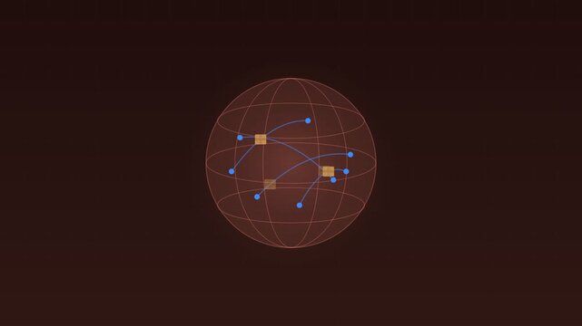 Global logistics routes worldwide shipping salmon background loop