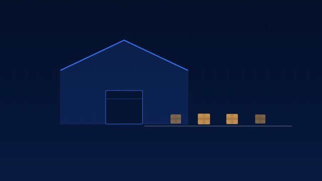 Warehouse packages logistics distribution ocean background loop