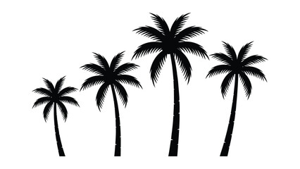 Four black palm trees silhouettes © MohammadAkib