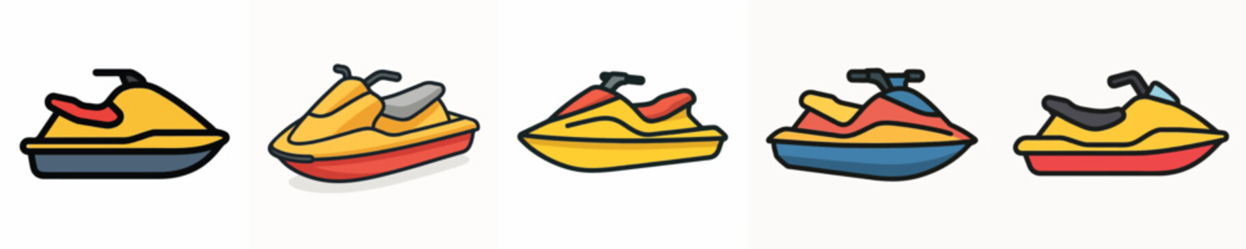 Set of great jet ski vectors