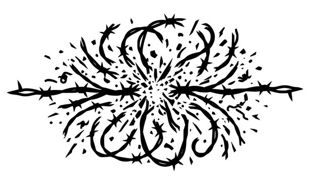Abstract Ornamental Flourish Divider with Decorative Swirls Vintage Floral Scrollwork Black Vector Illustration Design