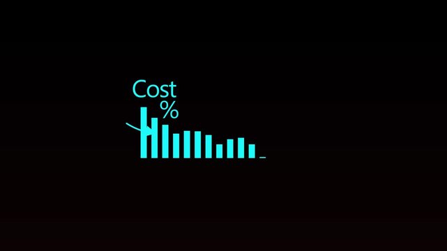 Cost 2026business finance concept. Businessman cost reduction icon with down arrow for budget management and 4k Animation video