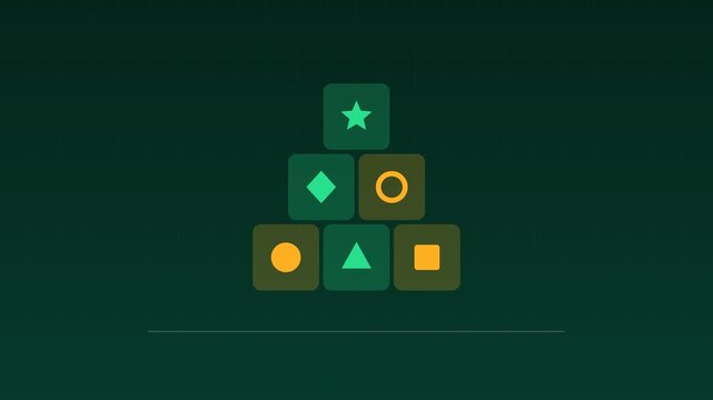 Animated Building blocks stacking education jade education loop