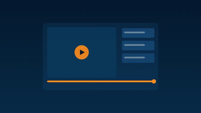 Animated Online course video player elearning sky education loop