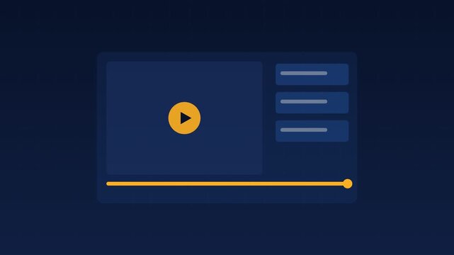 Animated Online course video player elearning blue education loop