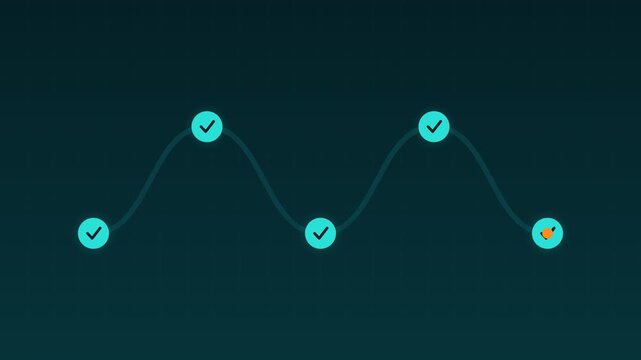 Animated Learning path milestones progress turquoise education loop