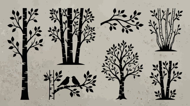 Decorative trees and branches collection