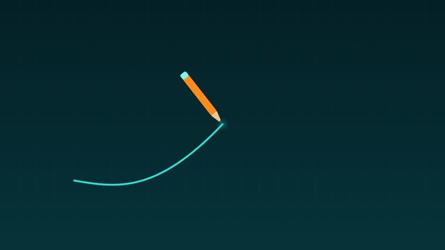 Animated Pencil drawing rising line learning turquoise education loop