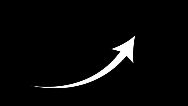 white curve arrow icon on transparent background. flat style. arrow icon for your web site design, logo, app, UNI. arrow indicated the direction symbol. curved arrow sign. 4k ..