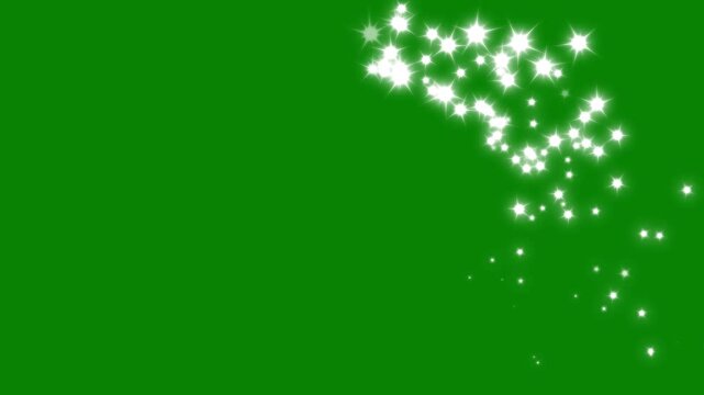 Twinkle stars line glitter sparkles sparkling stars shine animation blinking cartoon stars, star sparkle vector doodles glowing light effect retro shine movement green screen 4k