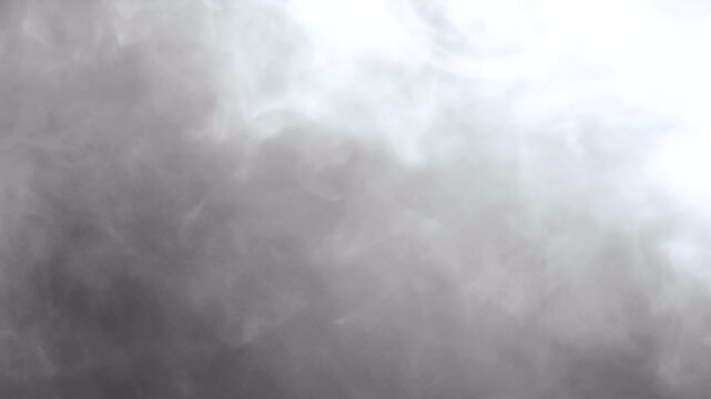 Dense Foggy Atmosphere Moving Through Dark Sky Background.