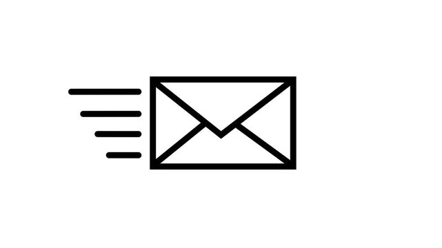 Mail inbox icon animation notification badge alert. Received message symbol for new Mail email message sending envelope icon animation