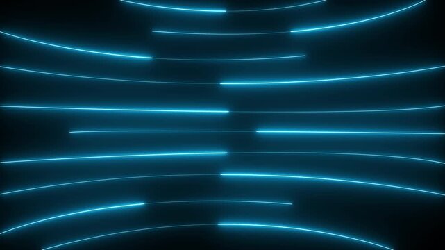 Neon lights blinking lines moving animation. Seamless loop animation of glowing neon line. 4k animation Horizontal glowing colorful neon line animation .Neon color lines as colorful laser ...