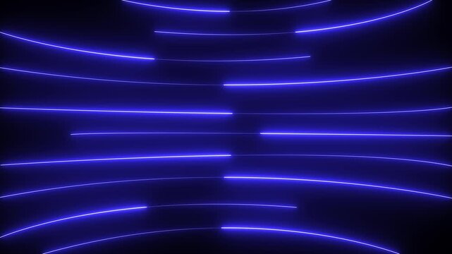 Neon lights blinking lines moving animation. Seamless loop animation of glowing neon line. 4k animation Horizontal glowing colorful neon line animation .Neon color lines as colorful laser ...