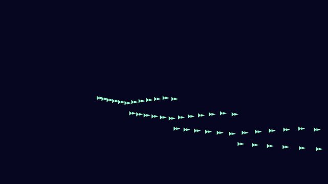 Minimalist abstract motion with glowing neon arrow patterns moving across dark animation 4k background