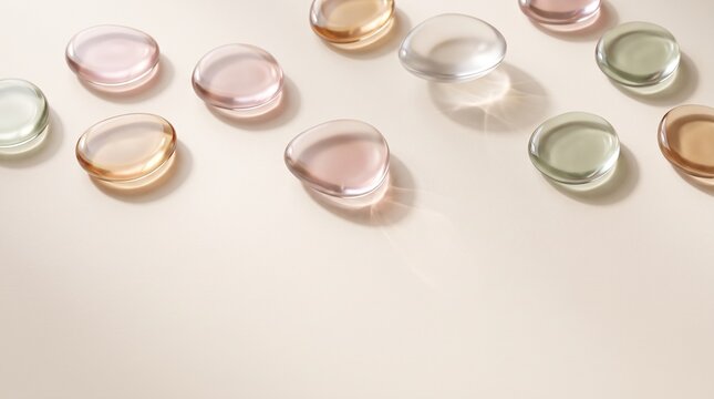 Translucent Glass Pebbles Minimal Abstract Background