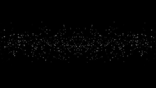 Magic light stars line effect with white glowing fairy sparkle burst, twinkling doodle star glitter animation, shining starlight dust trail, glowing light effect in seamless black screen animation.4k
