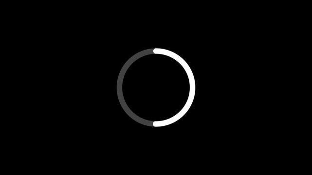 Loading wheel animation. Lower Third Animated spinning load icon with alpha layer transparent background