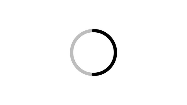 Loading wheel animation. Lower Third Animated spinning load icon with alpha layer transparent background