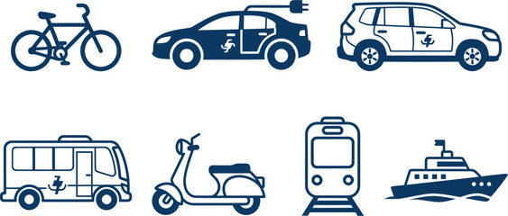 Various vehicles including bicycle, ambulance, police car, and boat are shown © uzumaki