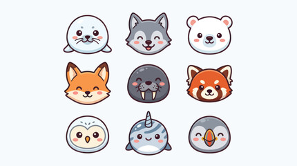 Cute animal faces collection © Iyan