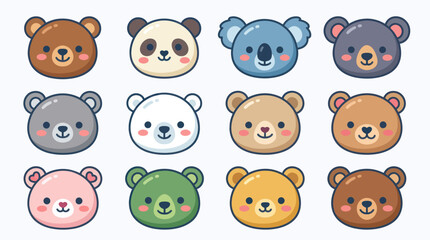 Cute bear faces collection © Jean