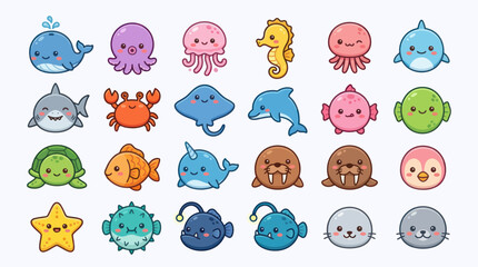 Cute cartoon marine life collection © KingShawn
