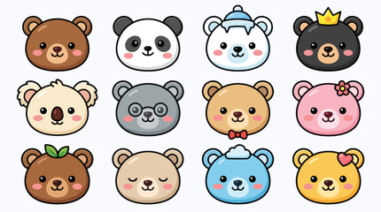 Cute cartoon bear faces collection © KaskusLabs