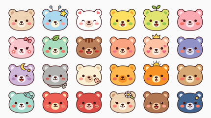 Cute cartoon bear faces collection © KaskusLabs