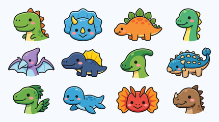 Cute cartoon dinosaur collection © Kastara