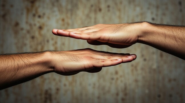 Two hands make a timeout gesture, signaling a brief pause or break. This action conveys a need for a moment of rest, halt, or interruption in activity.