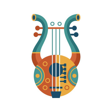 Vibrant illustration of a stringed musical instrument.
