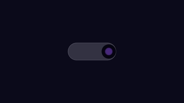 Minimalist ui toggle switch animation: dark mode activation and interface interaction 4k