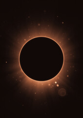 Fototapeta premium Abstract Total Solar Eclipse with Golden Light Corona
