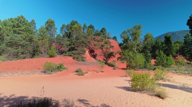 Colorful sand and rocks in Colorado Provencal, France