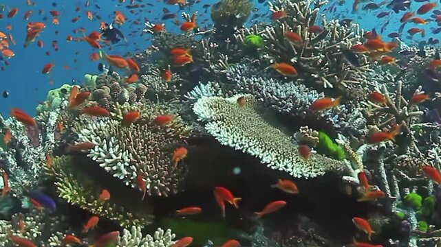 Discover the stunning underwater world of Fiji Islands, filled with vibrant coral reefs and a kaleidoscope of tropical fish dancing among the waves. Nature's beauty unfolds beneath the surface.