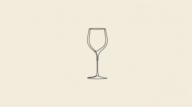Modern minimalist vector design of a classy wine glass with thin smooth curves