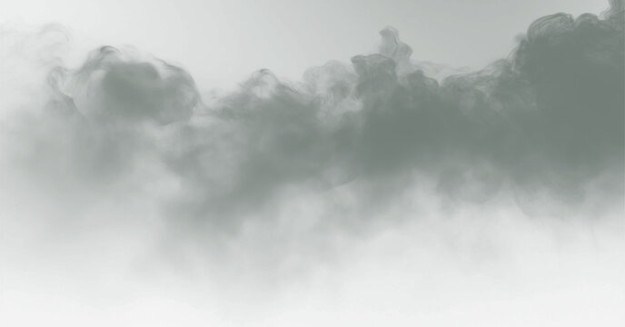 dark fog or smoke effect isolated on transparent white background. Steam explosion special effect. Effective texture of steam, fog, smoke png. Design elements