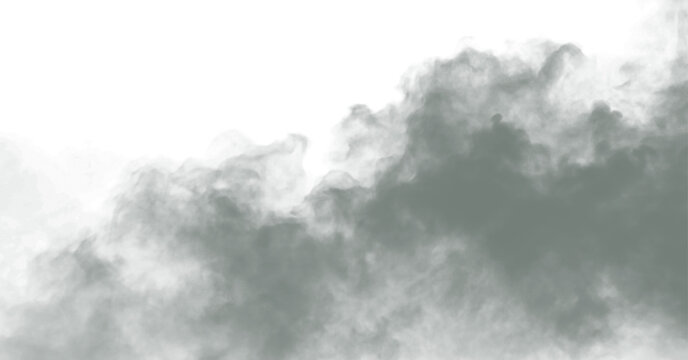 dark fog or smoke effect isolated on transparent white background. Steam explosion special effect. Effective texture of steam, fog, smoke png. Design elements