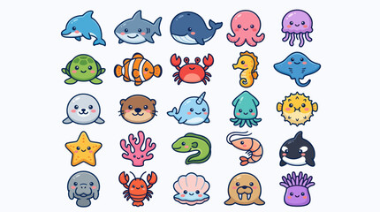 Cute marine animal collection © Golden