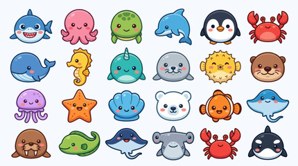 Cute marine animal collection © Golden