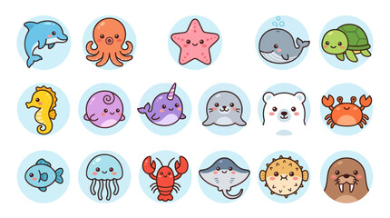 Cute marine animal collection © Golden