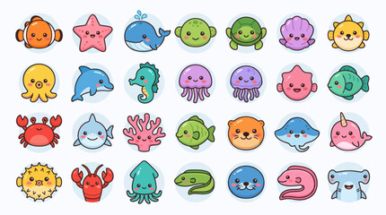 Cute marine life characters collection © Verilux