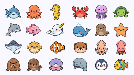 Cute ocean animal collection © Verilux