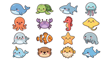 Cute ocean animal collection © Verilux