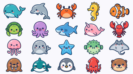 Cute ocean animal collection © Verilux
